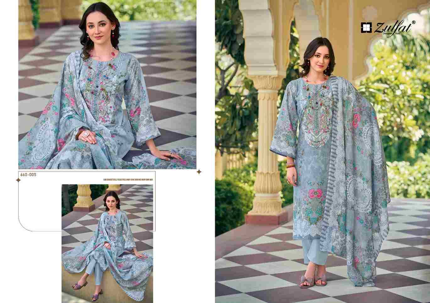 Gulnaaz Vol-4 By Zulfat 660-001 To 660-008 Series Beautiful Festive Suits Stylish Fancy Colorful Casual Wear & Ethnic Wear Pure Cotton Print Dresses At Wholesale Price