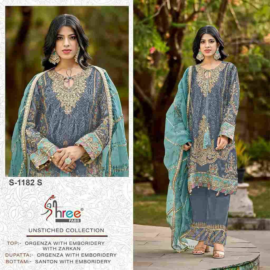 Shree Fabs Hit Design S-1182 Colours Vol-6 By Shree Fabs S-1182-S To S-1182-V Series Designer Pakistani Suits Beautiful Fancy Stylish Colorful Party Wear & Occasional Wear Organza Embroidery Dresses At Wholesale Price