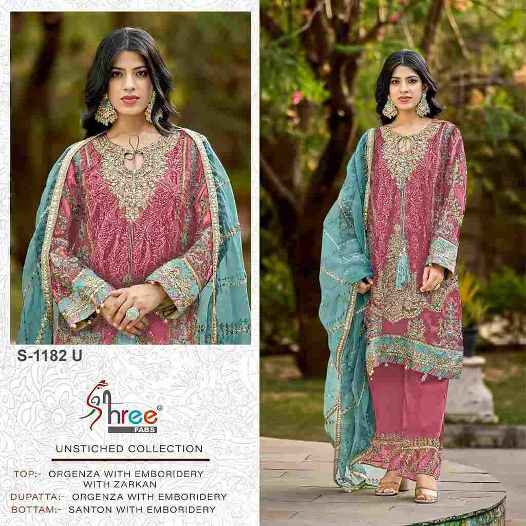 Shree Fabs Hit Design S-1182 Colours Vol-6 By Shree Fabs S-1182-S To S-1182-V Series Designer Pakistani Suits Beautiful Fancy Stylish Colorful Party Wear & Occasional Wear Organza Embroidery Dresses At Wholesale Price