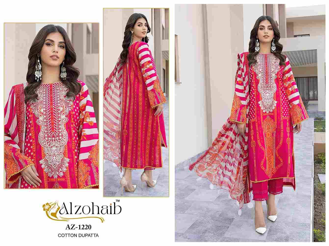 Alzohaib Hit Design 1220 By Alzohaib Beautiful Pakistani Suits Stylish Fancy Colorful Party Wear & Occasional Wear Pure Cotton Print Dresses At Wholesale Price