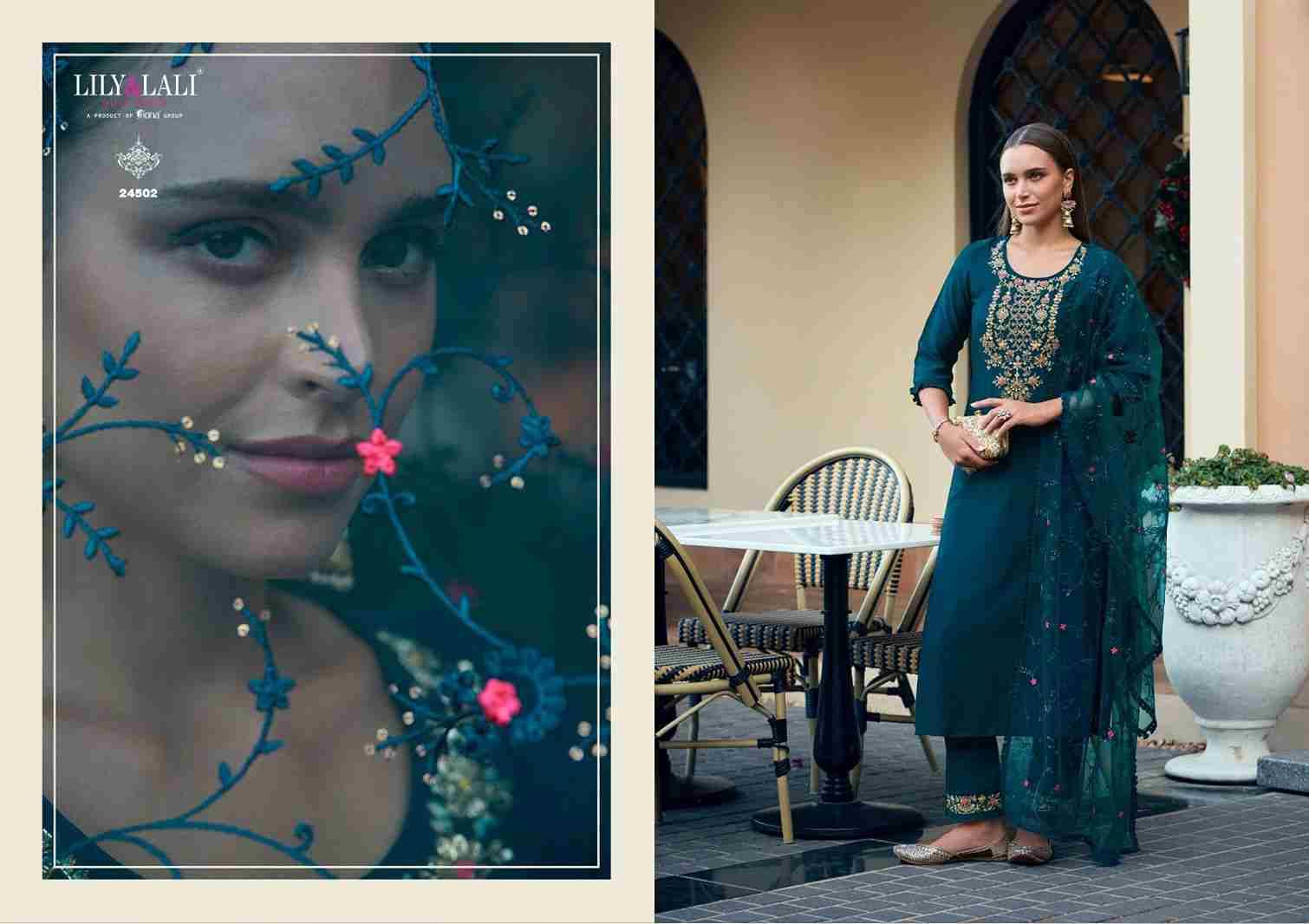 Maria-9 Vol-5 By Lily And Lali 24501 To 24506 Series Beautiful Winter Collection Suits Stylish Fancy Colorful Casual Wear & Ethnic Wear Vichitra Silk With Embroidery Dresses At Wholesale Price
