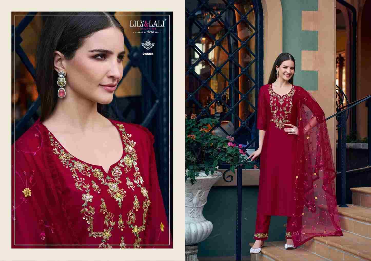 Maria-9 Vol-5 By Lily And Lali 24501 To 24506 Series Beautiful Winter Collection Suits Stylish Fancy Colorful Casual Wear & Ethnic Wear Vichitra Silk With Embroidery Dresses At Wholesale Price