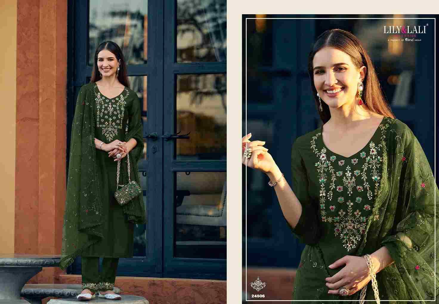 Maria-9 Vol-5 By Lily And Lali 24501 To 24506 Series Beautiful Winter Collection Suits Stylish Fancy Colorful Casual Wear & Ethnic Wear Vichitra Silk With Embroidery Dresses At Wholesale Price