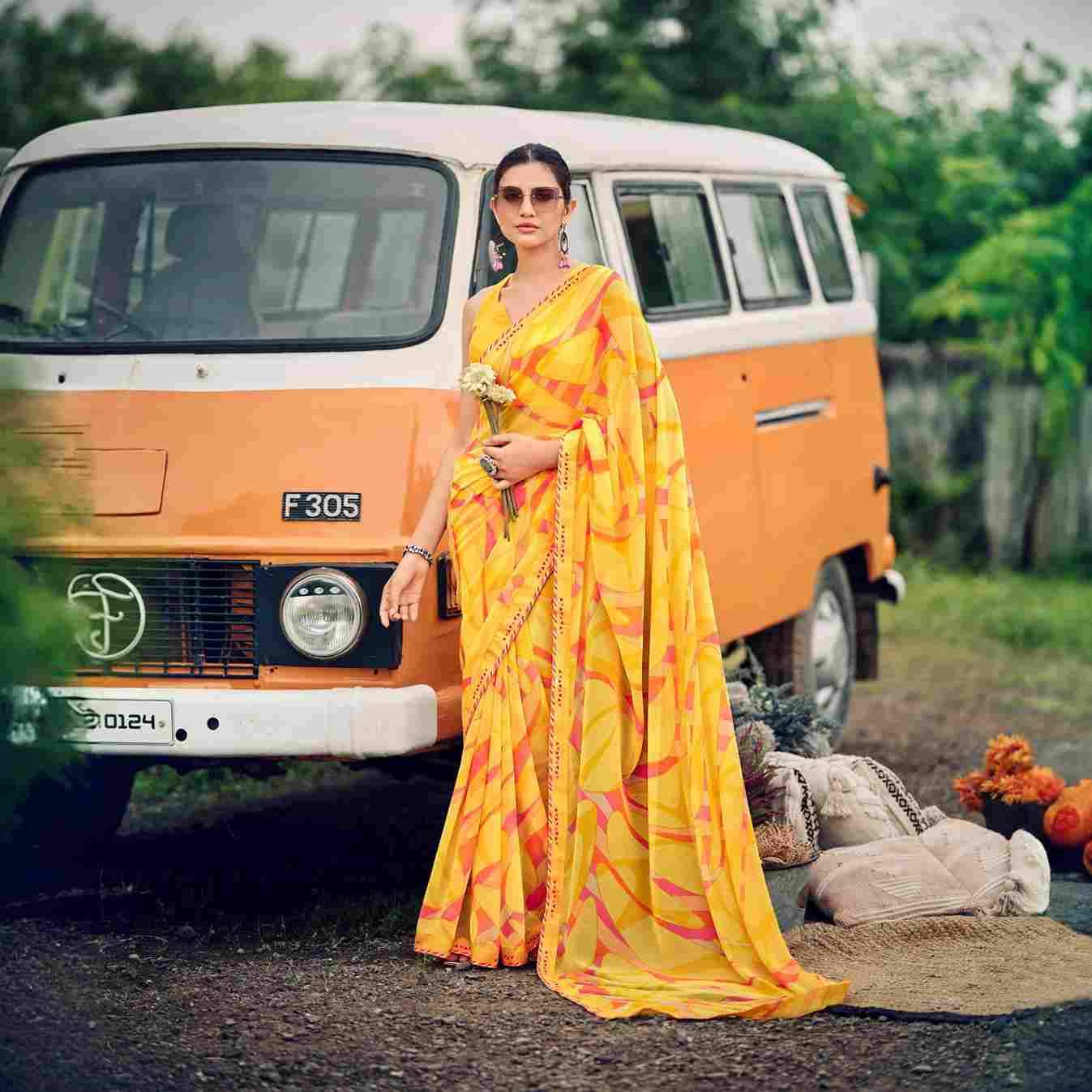 SD-6 By Fashid Wholesale 40035 To 40046 Series Indian Traditional Wear Collection Beautiful Stylish Fancy Colorful Party Wear & Occasional Wear Georgette Sarees At Wholesale Price
