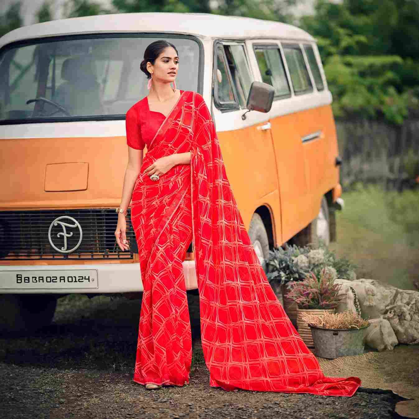 SD-6 By Fashid Wholesale 40035 To 40046 Series Indian Traditional Wear Collection Beautiful Stylish Fancy Colorful Party Wear & Occasional Wear Georgette Sarees At Wholesale Price
