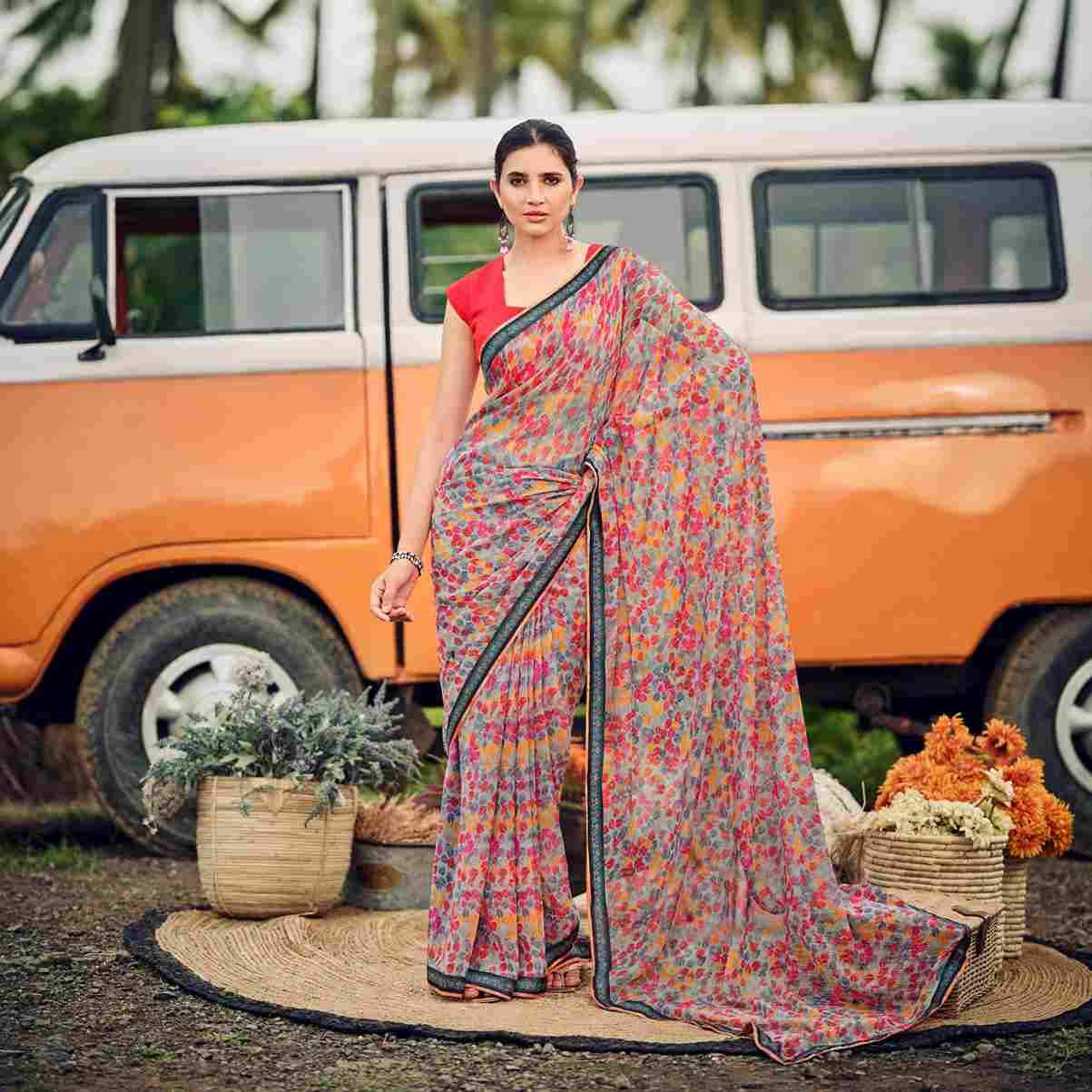 SD-6 By Fashid Wholesale 40035 To 40046 Series Indian Traditional Wear Collection Beautiful Stylish Fancy Colorful Party Wear & Occasional Wear Georgette Sarees At Wholesale Price