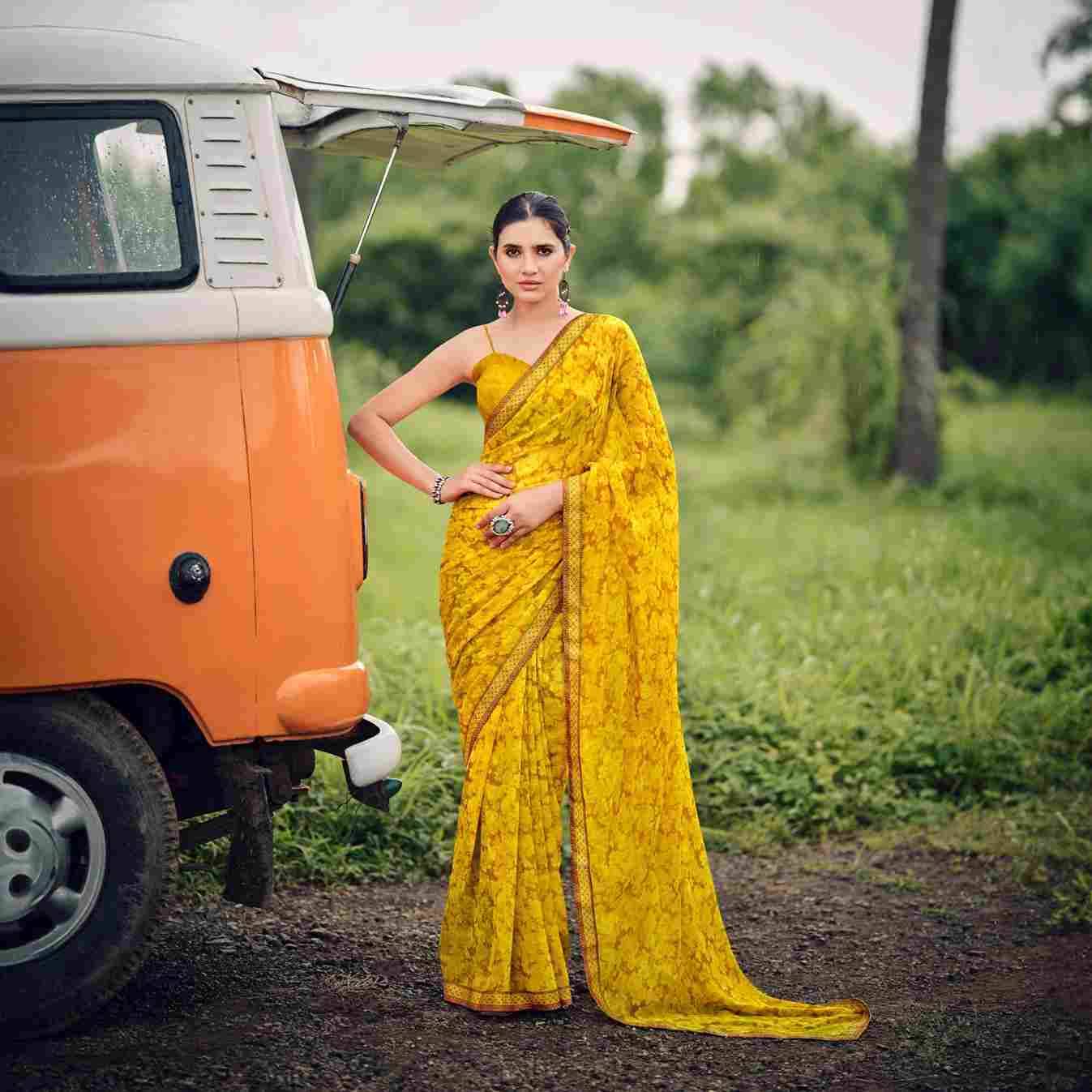 SD-6 By Fashid Wholesale 40035 To 40046 Series Indian Traditional Wear Collection Beautiful Stylish Fancy Colorful Party Wear & Occasional Wear Georgette Sarees At Wholesale Price