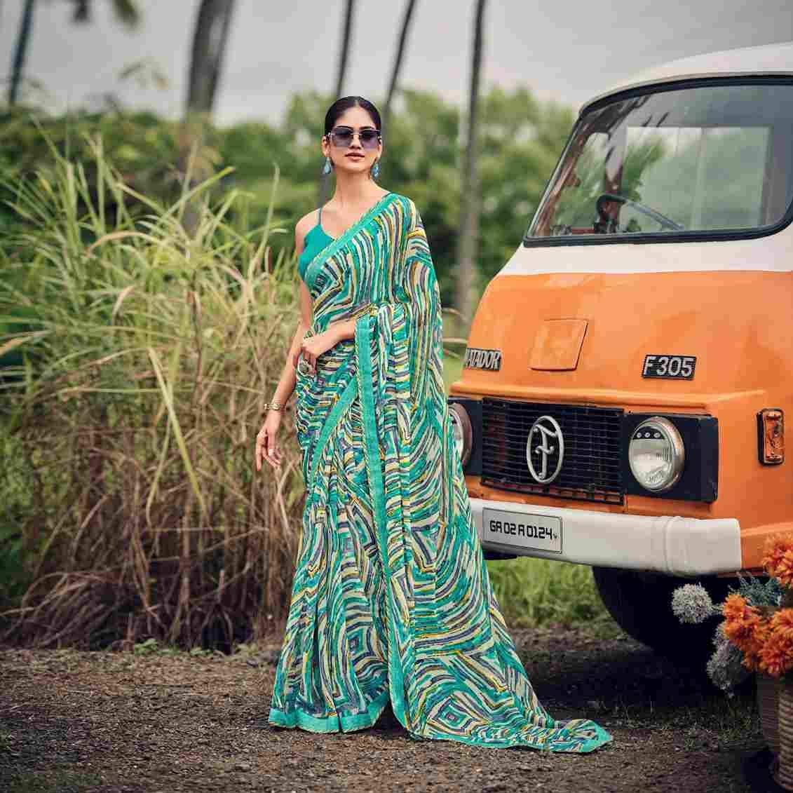 SD-6 By Fashid Wholesale 40035 To 40046 Series Indian Traditional Wear Collection Beautiful Stylish Fancy Colorful Party Wear & Occasional Wear Georgette Sarees At Wholesale Price