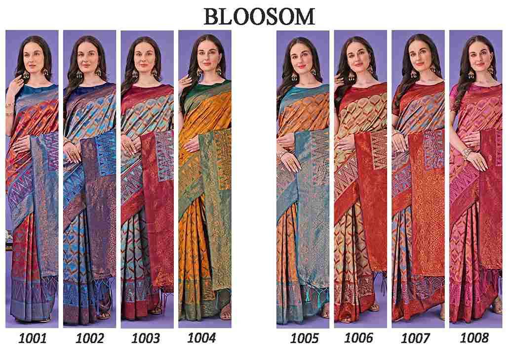 Blossom By Fashid Wholesale 1001 To 1008 Series Indian Traditional Wear Collection Beautiful Stylish Fancy Colorful Party Wear & Occasional Wear Lichi Silk Sarees At Wholesale Price