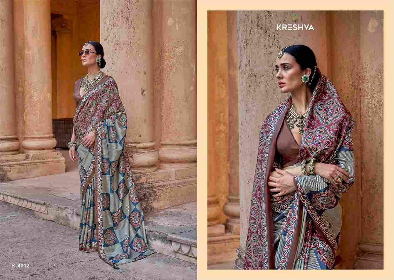 Mantraa By Kreshva 4005 To 4014 Series Indian Traditional Wear Collection Beautiful Stylish Fancy Colorful Party Wear & Occasional Wear Silk Sarees At Wholesale Price