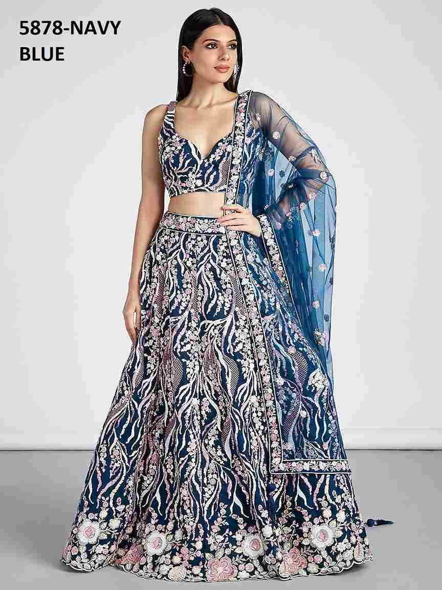 5878 By Fashid Wholesale 5878-A To 5878-E Series Beautiful Colorful Fancy Wedding Collection Occasional Wear & Party Wear Net Lehengas At Wholesale Price