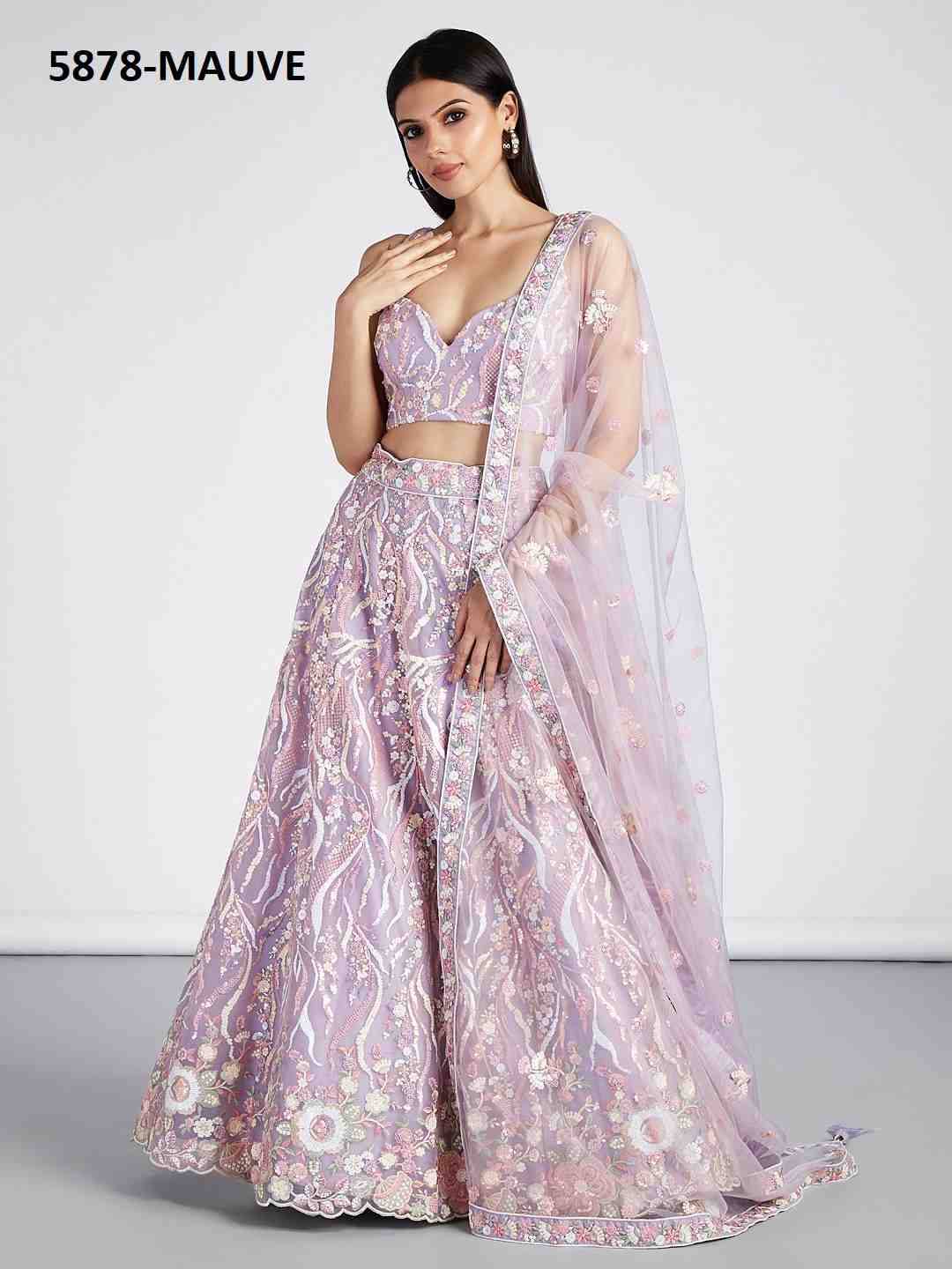 5878 By Fashid Wholesale 5878-A To 5878-E Series Beautiful Colorful Fancy Wedding Collection Occasional Wear & Party Wear Net Lehengas At Wholesale Price
