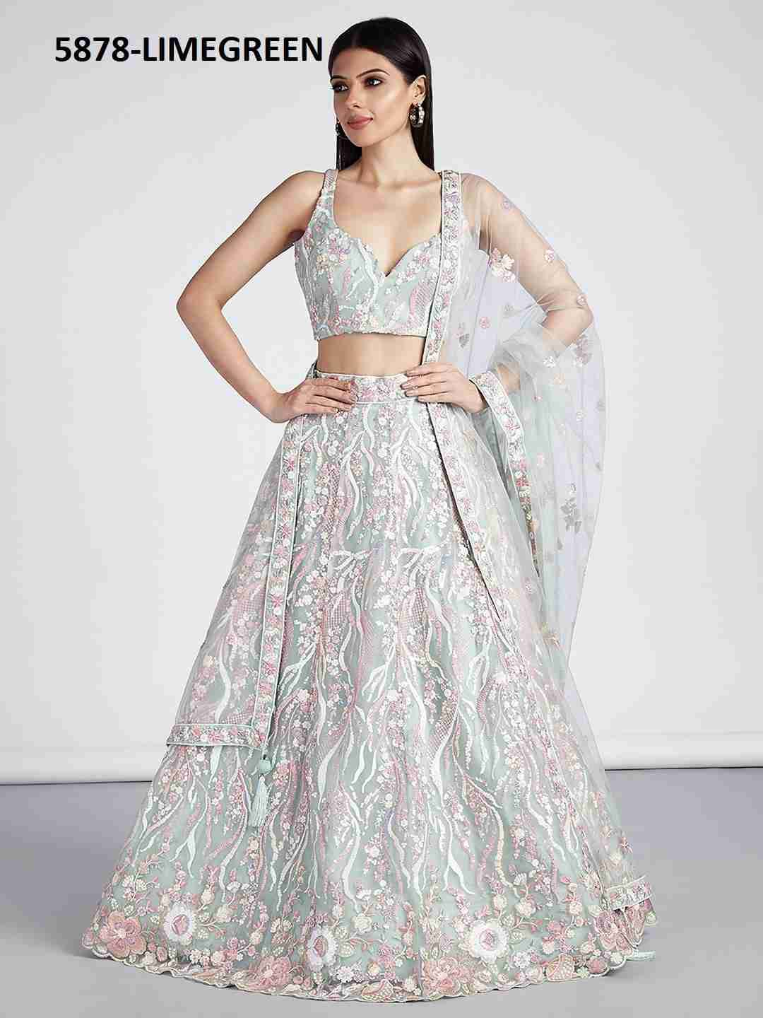 5878 By Fashid Wholesale 5878-A To 5878-E Series Beautiful Colorful Fancy Wedding Collection Occasional Wear & Party Wear Net Lehengas At Wholesale Price