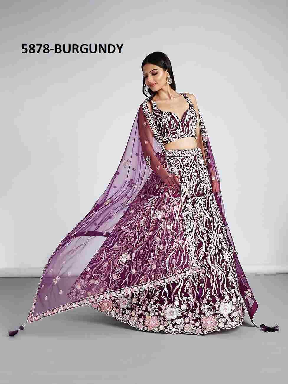 5878 By Fashid Wholesale 5878-A To 5878-E Series Beautiful Colorful Fancy Wedding Collection Occasional Wear & Party Wear Net Lehengas At Wholesale Price