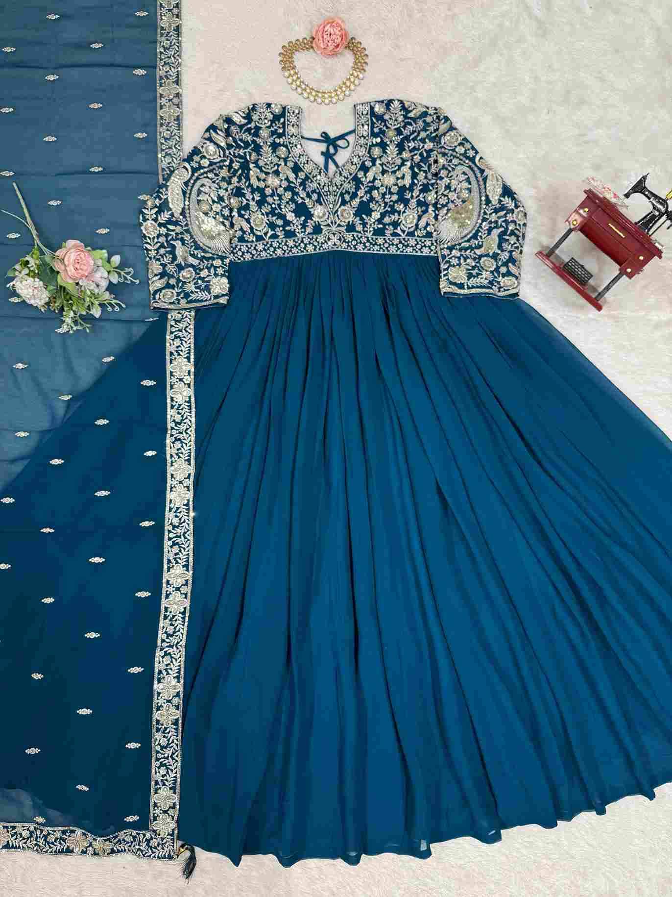 R-5862 By Fashid Wholesale Designer Beautiful Collection Occasional Wear & Party Wear Faux Georgette Gowns At Wholesale Price