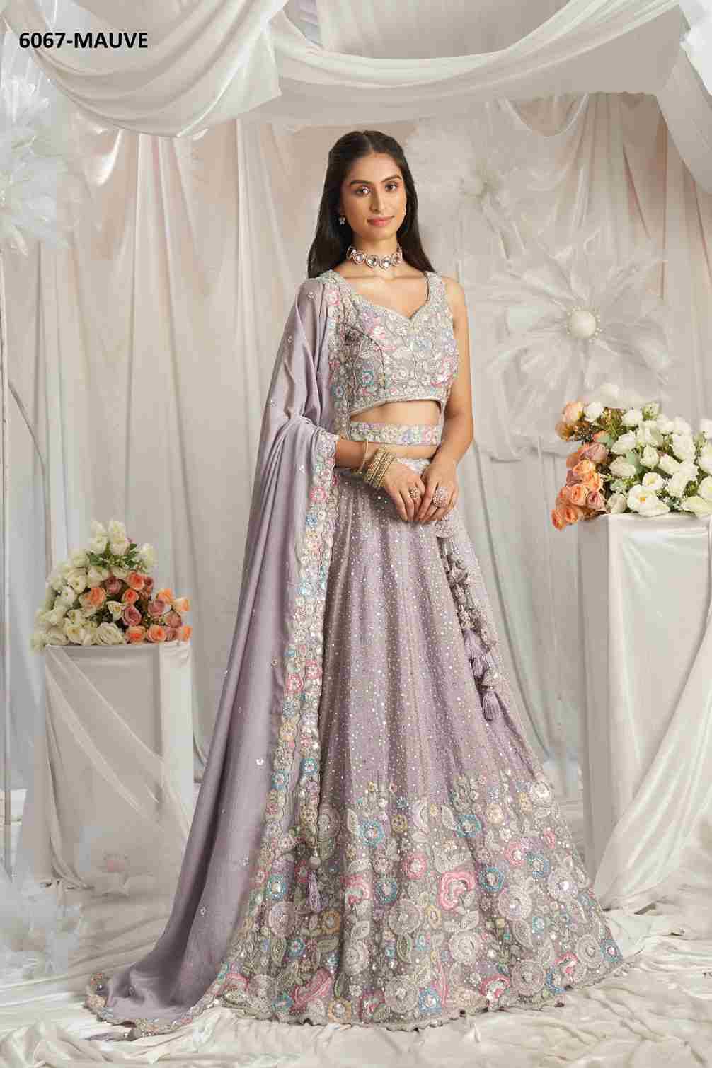 6067 By Fashid Wholesale 6067-A To 6067-C Series Beautiful Colorful Fancy Wedding Collection Occasional Wear & Party Wear Chiffon Lehengas At Wholesale Price