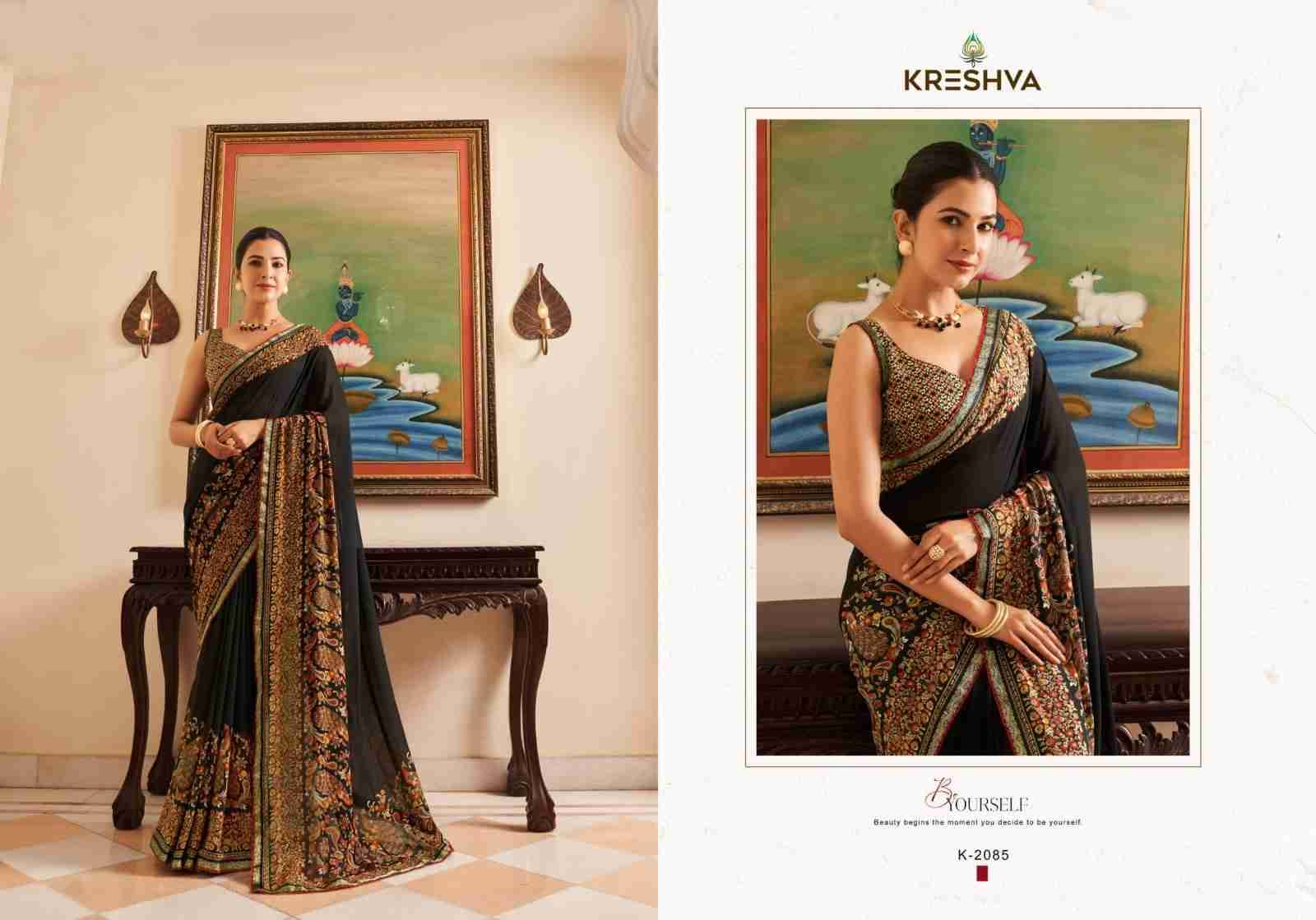 Dastur By Kreshva 2085 To 2088 Series Indian Traditional Wear Collection Beautiful Stylish Fancy Colorful Party Wear & Occasional Wear Georgette Sarees At Wholesale Price