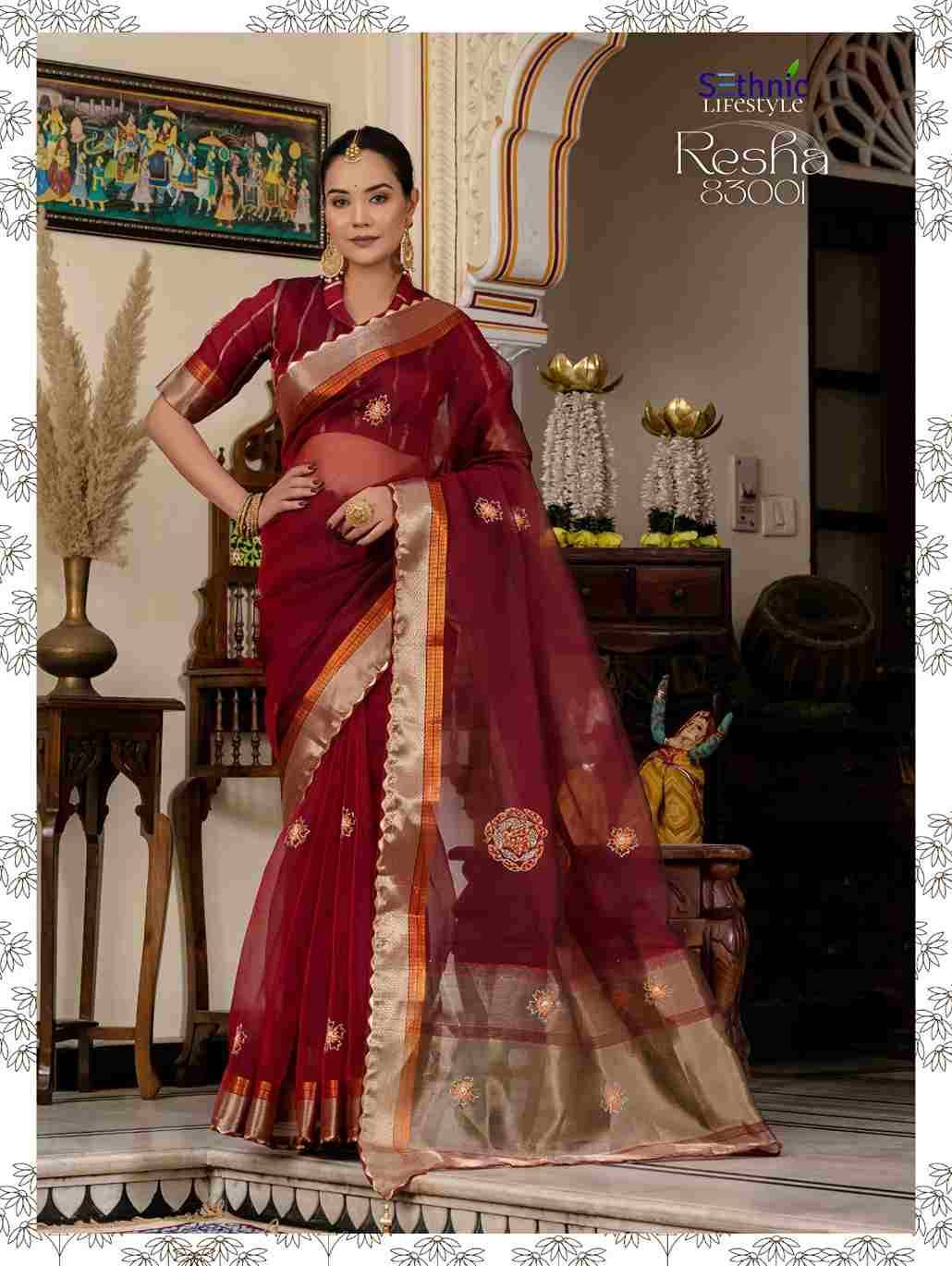 Resha By Sethnic 83001 To 83004 Series Indian Traditional Wear Collection Beautiful Stylish Fancy Colorful Party Wear & Occasional Wear Kota Linen Sarees At Wholesale Price
