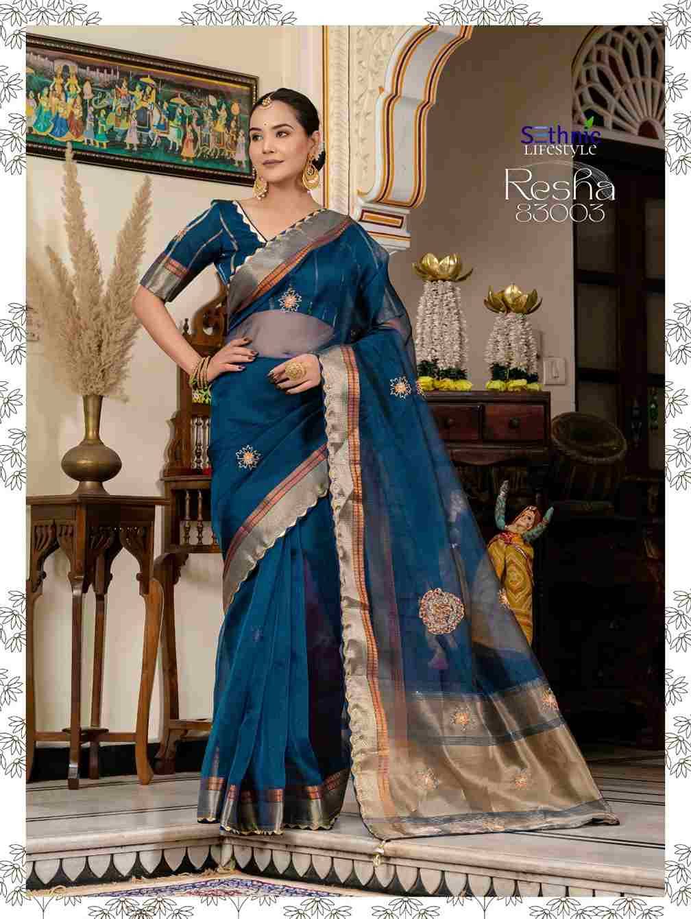 Resha By Sethnic 83001 To 83004 Series Indian Traditional Wear Collection Beautiful Stylish Fancy Colorful Party Wear & Occasional Wear Kota Linen Sarees At Wholesale Price