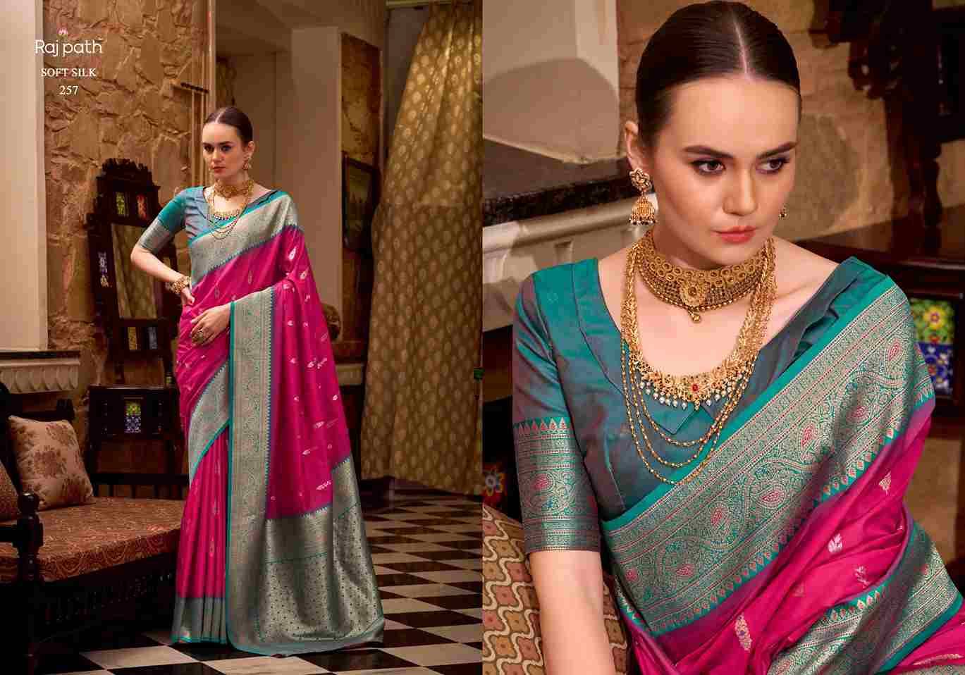 Gatha By Rajpath 255 To 262 Series Indian Traditional Wear Collection Beautiful Stylish Fancy Colorful Party Wear & Occasional Wear Soft Silk Sarees At Wholesale Price