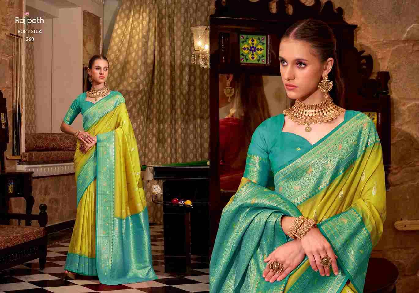 Gatha By Rajpath 255 To 262 Series Indian Traditional Wear Collection Beautiful Stylish Fancy Colorful Party Wear & Occasional Wear Soft Silk Sarees At Wholesale Price