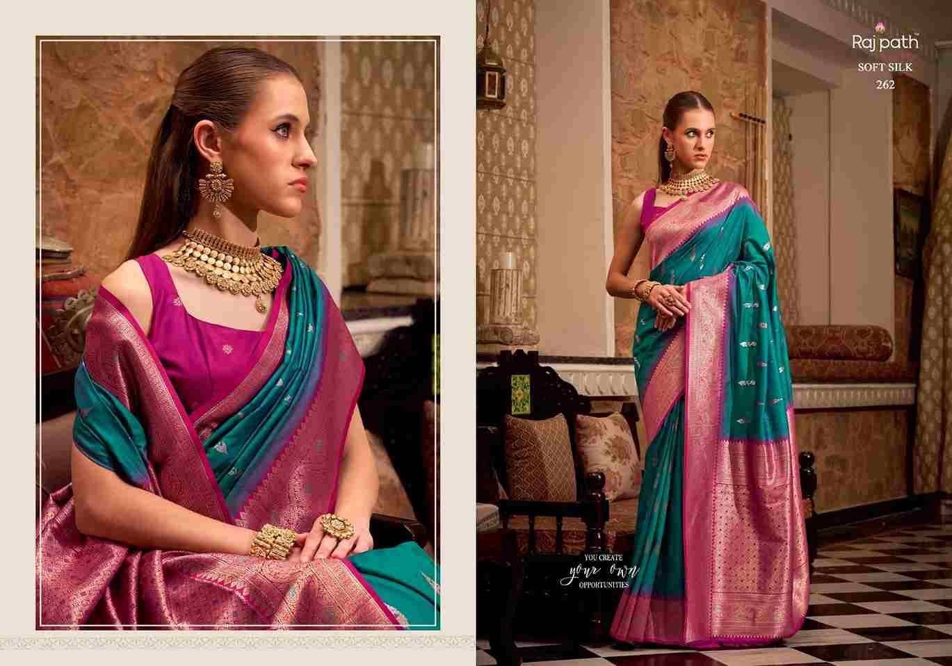 Gatha By Rajpath 255 To 262 Series Indian Traditional Wear Collection Beautiful Stylish Fancy Colorful Party Wear & Occasional Wear Soft Silk Sarees At Wholesale Price