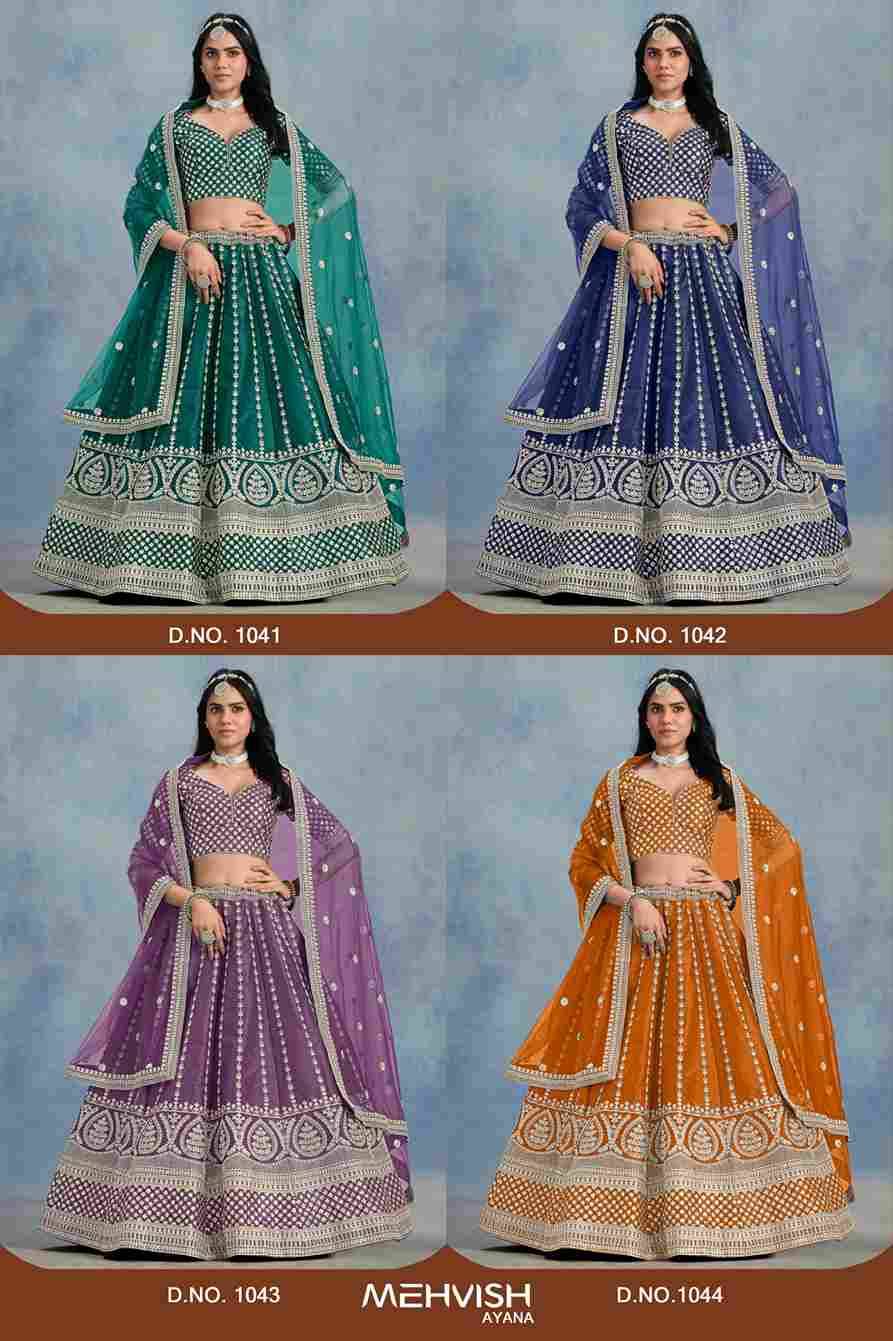 Ayana By Mehvish 1041 To 1044 Series Designer Beautiful Collection Occasional Wear & Party Wear Art Silk Lehengas At Wholesale Price