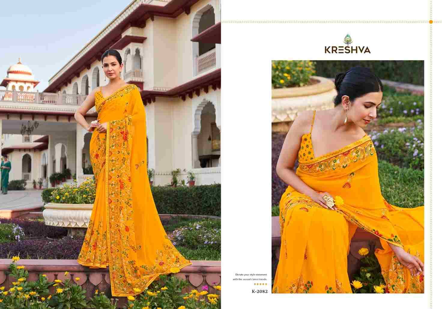 Sanchita By Kreshva 2081 To 2084 Series Indian Traditional Wear Collection Beautiful Stylish Fancy Colorful Party Wear & Occasional Wear Georgette Sarees At Wholesale Price