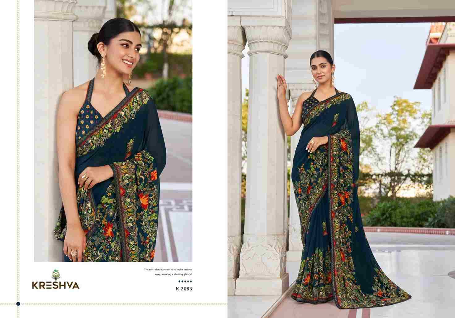 Sanchita By Kreshva 2081 To 2084 Series Indian Traditional Wear Collection Beautiful Stylish Fancy Colorful Party Wear & Occasional Wear Georgette Sarees At Wholesale Price