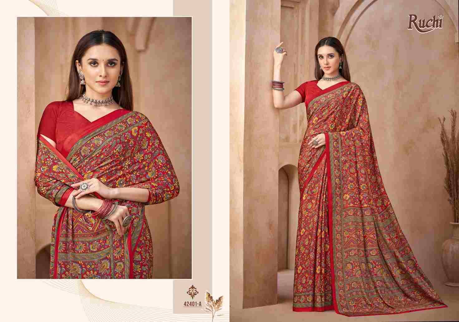 Vivanta Silk Vol-44 By Ruchi Sarees Indian Traditional Wear Collection Beautiful Stylish Fancy Colorful Party Wear & Occasional Wear Crepe Silk Sarees At Wholesale Price
