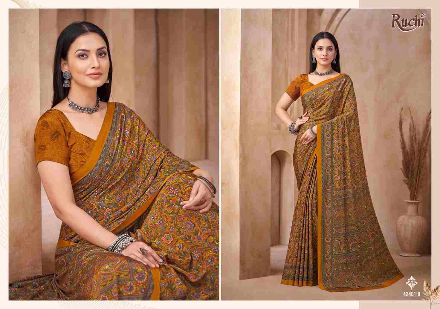 Vivanta Silk Vol-44 By Ruchi Sarees Indian Traditional Wear Collection Beautiful Stylish Fancy Colorful Party Wear & Occasional Wear Crepe Silk Sarees At Wholesale Price