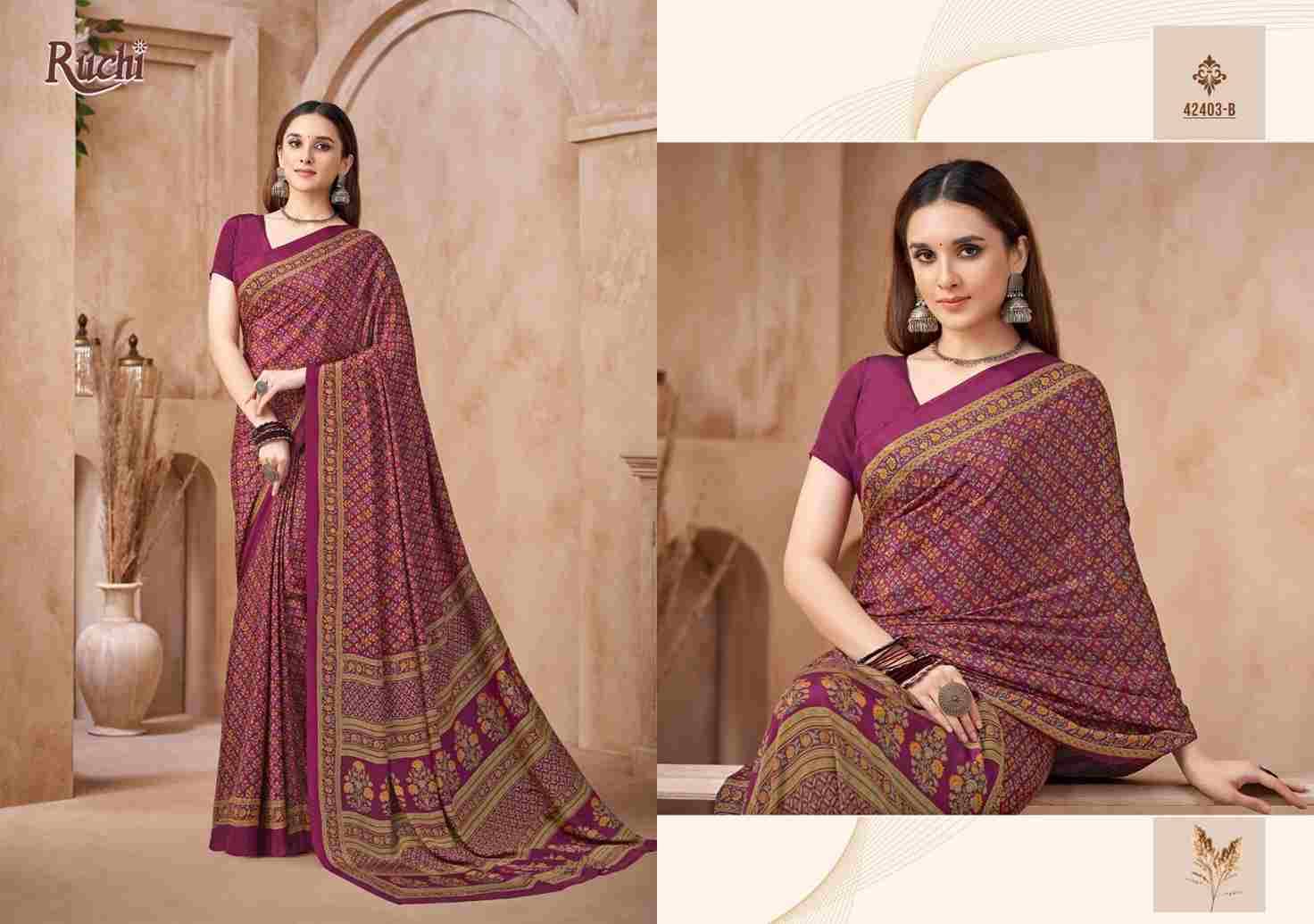 Vivanta Silk Vol-44 By Ruchi Sarees Indian Traditional Wear Collection Beautiful Stylish Fancy Colorful Party Wear & Occasional Wear Crepe Silk Sarees At Wholesale Price