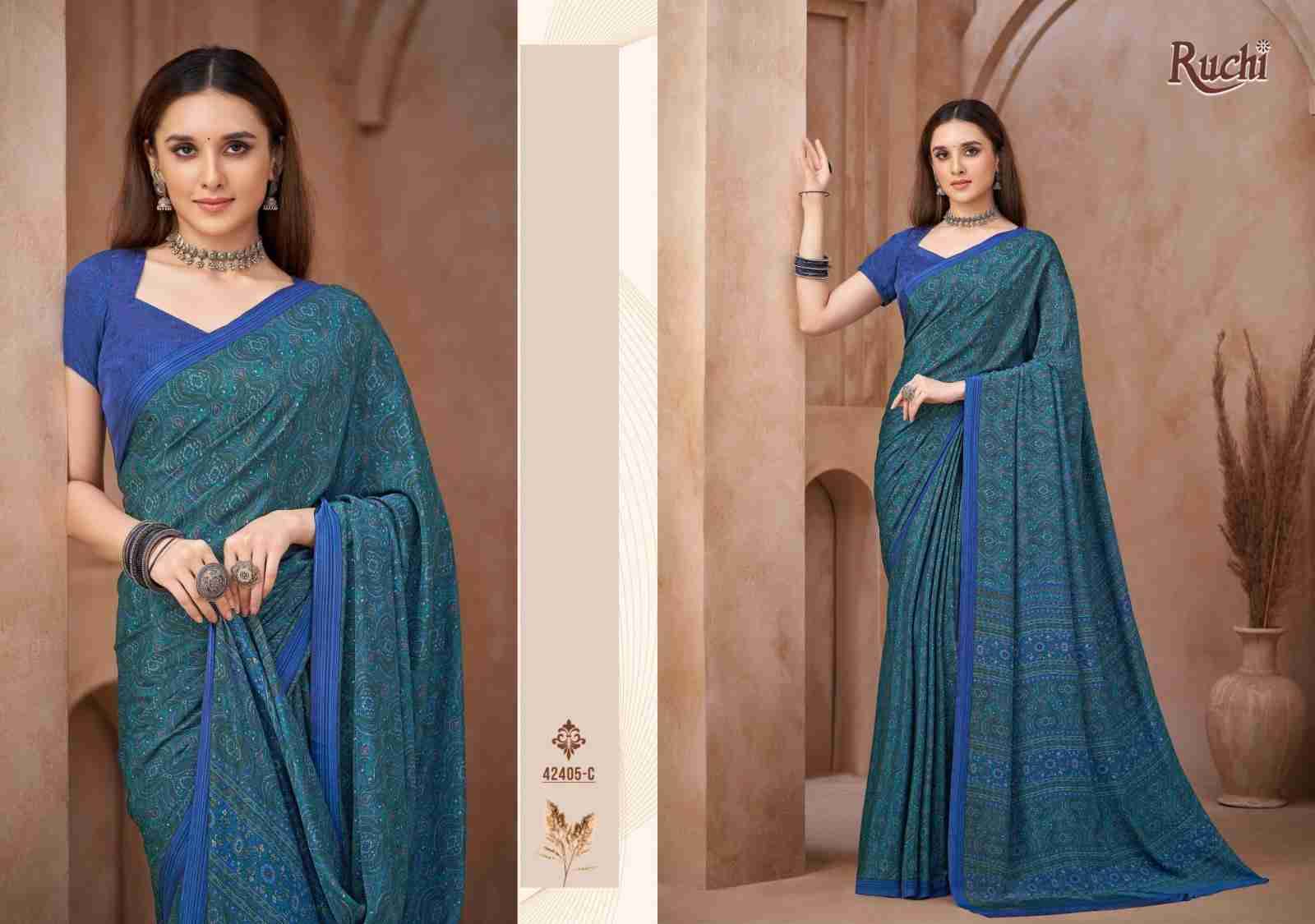 Vivanta Silk Vol-44 By Ruchi Sarees Indian Traditional Wear Collection Beautiful Stylish Fancy Colorful Party Wear & Occasional Wear Crepe Silk Sarees At Wholesale Price