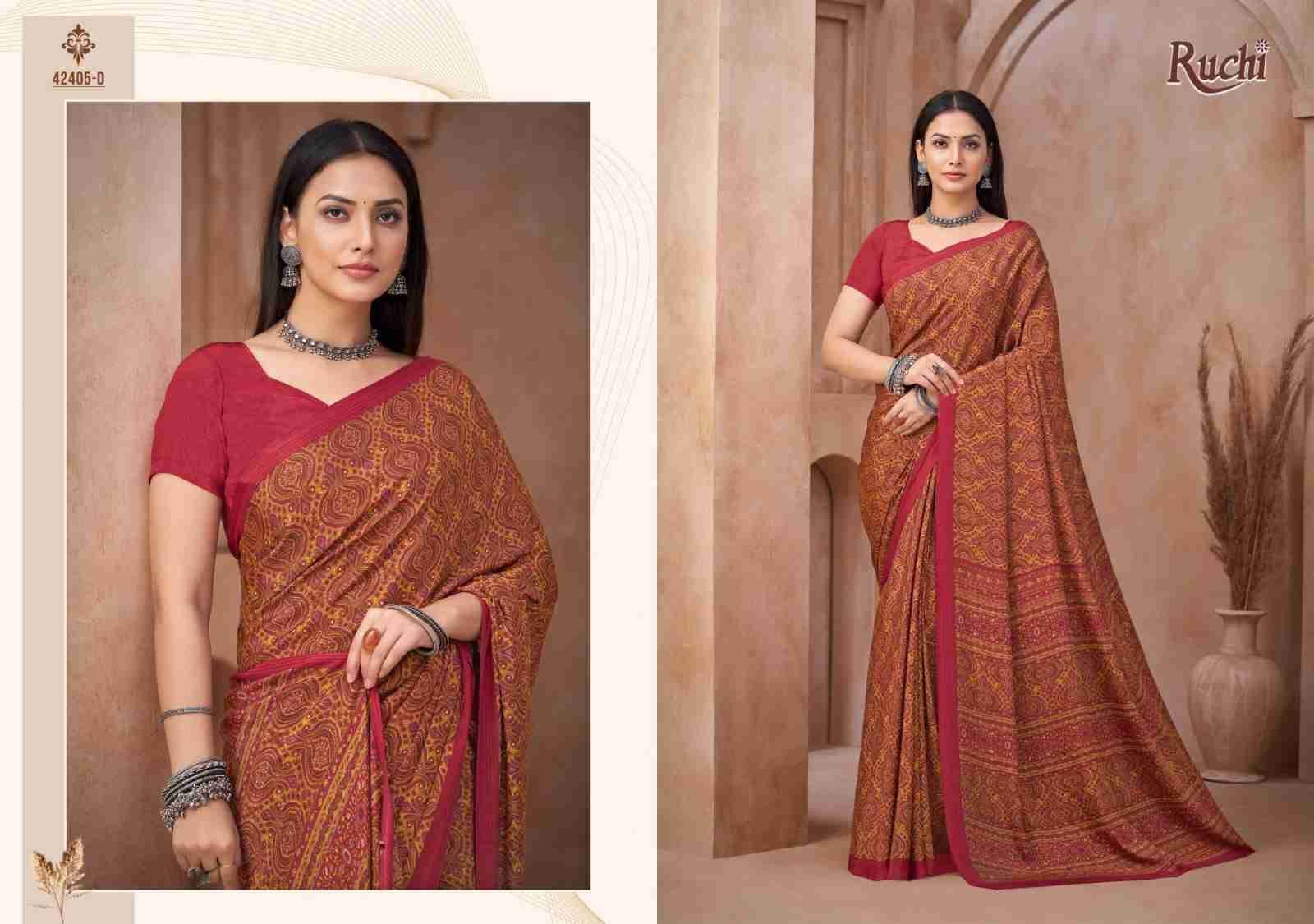 Vivanta Silk Vol-44 By Ruchi Sarees Indian Traditional Wear Collection Beautiful Stylish Fancy Colorful Party Wear & Occasional Wear Crepe Silk Sarees At Wholesale Price