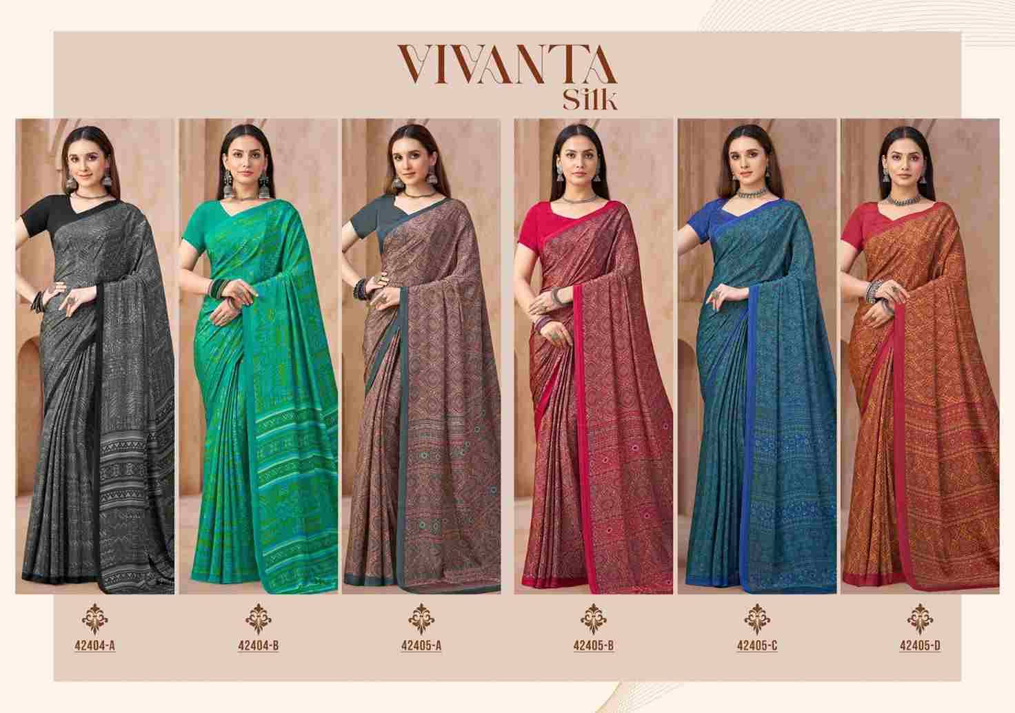 Vivanta Silk Vol-44 By Ruchi Sarees Indian Traditional Wear Collection Beautiful Stylish Fancy Colorful Party Wear & Occasional Wear Crepe Silk Sarees At Wholesale Price