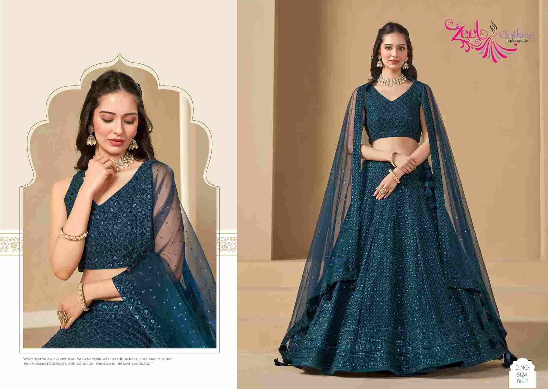 Florance Vol-1 By Zeel Clothing 5124-A To 5124-E Series Designer Beautiful Collection Occasional Wear & Party Wear Georgette Lehengas At Wholesale Price