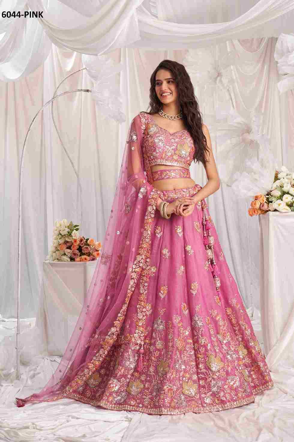 6044 By Fashid Wholesale 6044-A To 6044-C Series Designer Beautiful Collection Occasional Wear & Party Wear Organza Lehengas At Wholesale Price