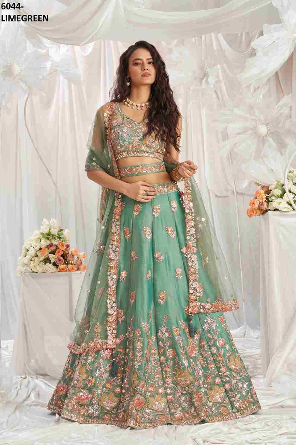 6044 By Fashid Wholesale 6044-A To 6044-C Series Designer Beautiful Collection Occasional Wear & Party Wear Organza Lehengas At Wholesale Price