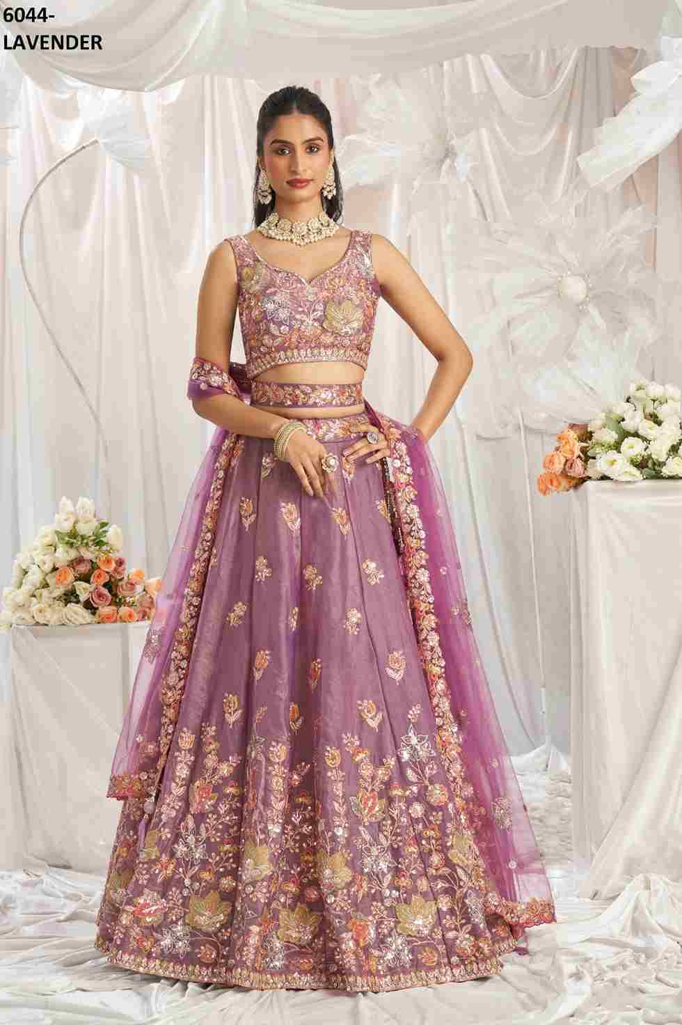 6044 By Fashid Wholesale 6044-A To 6044-C Series Designer Beautiful Collection Occasional Wear & Party Wear Organza Lehengas At Wholesale Price