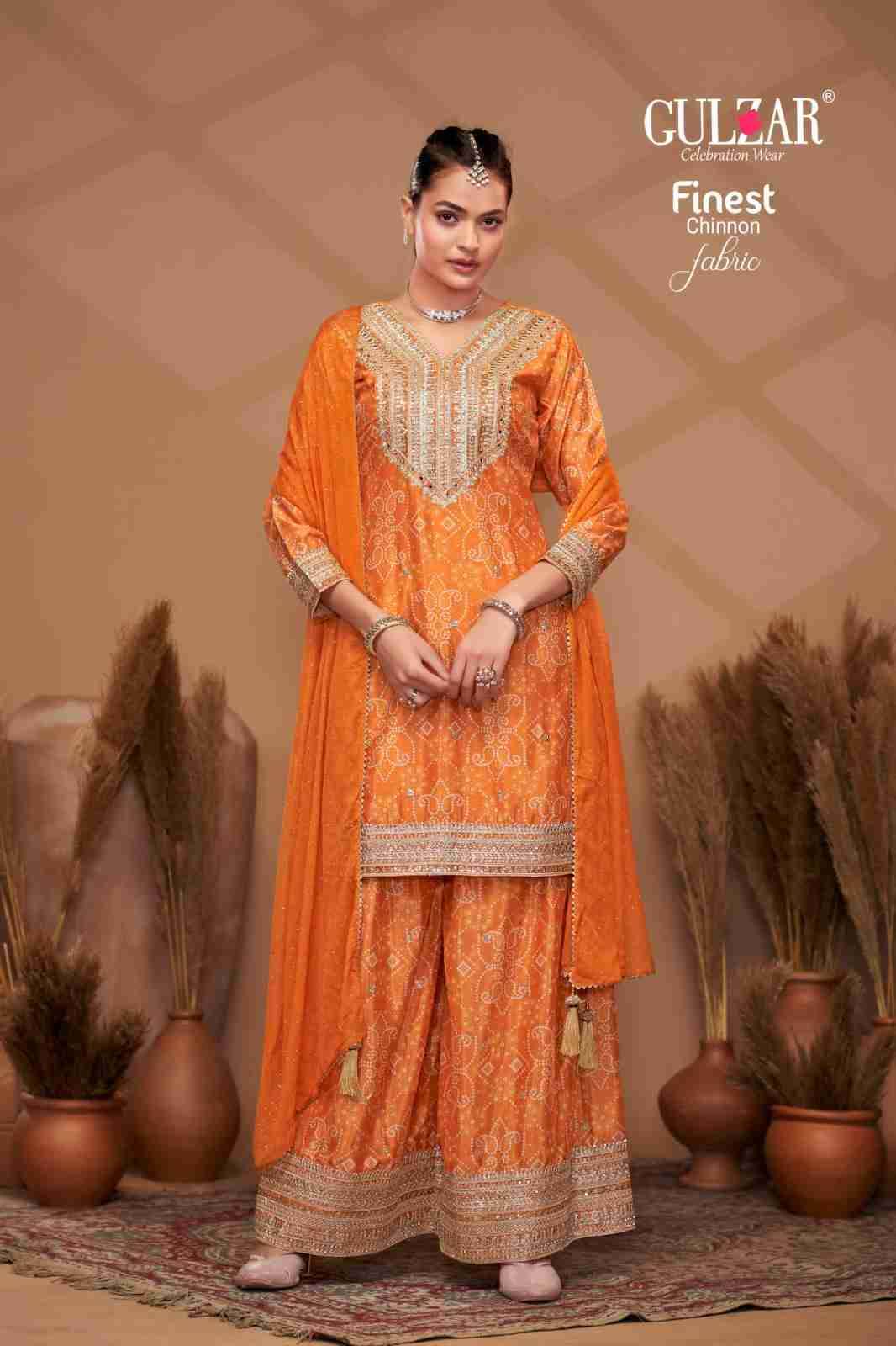 Bandhrej By Gulzar 2151 To 2154 Series Beautiful Sharara Suits Colorful Stylish Fancy Casual Wear & Ethnic Wear Chinnon Dresses At Wholesale Price