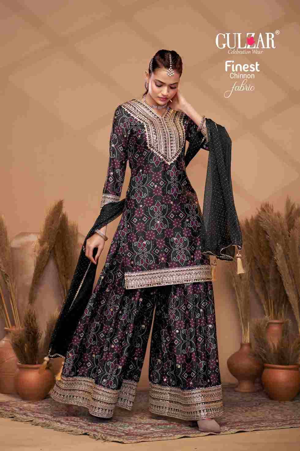 Bandhrej By Gulzar 2151 To 2154 Series Beautiful Sharara Suits Colorful Stylish Fancy Casual Wear & Ethnic Wear Chinnon Dresses At Wholesale Price