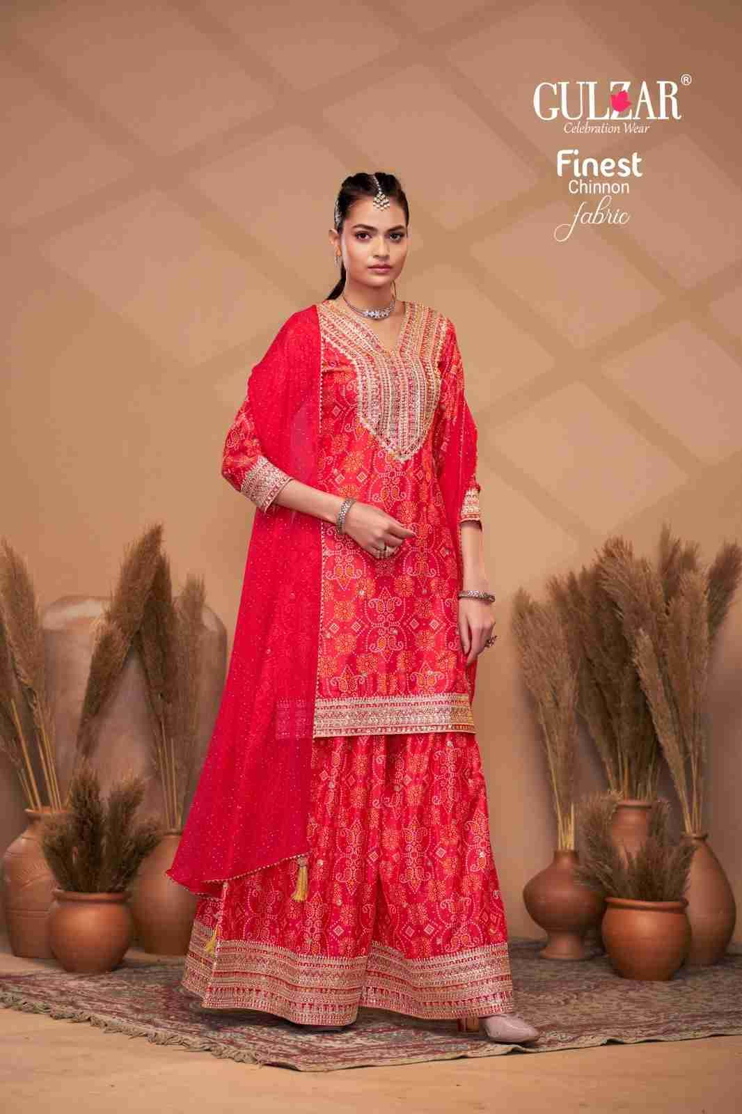 Bandhrej By Gulzar 2151 To 2154 Series Beautiful Sharara Suits Colorful Stylish Fancy Casual Wear & Ethnic Wear Chinnon Dresses At Wholesale Price