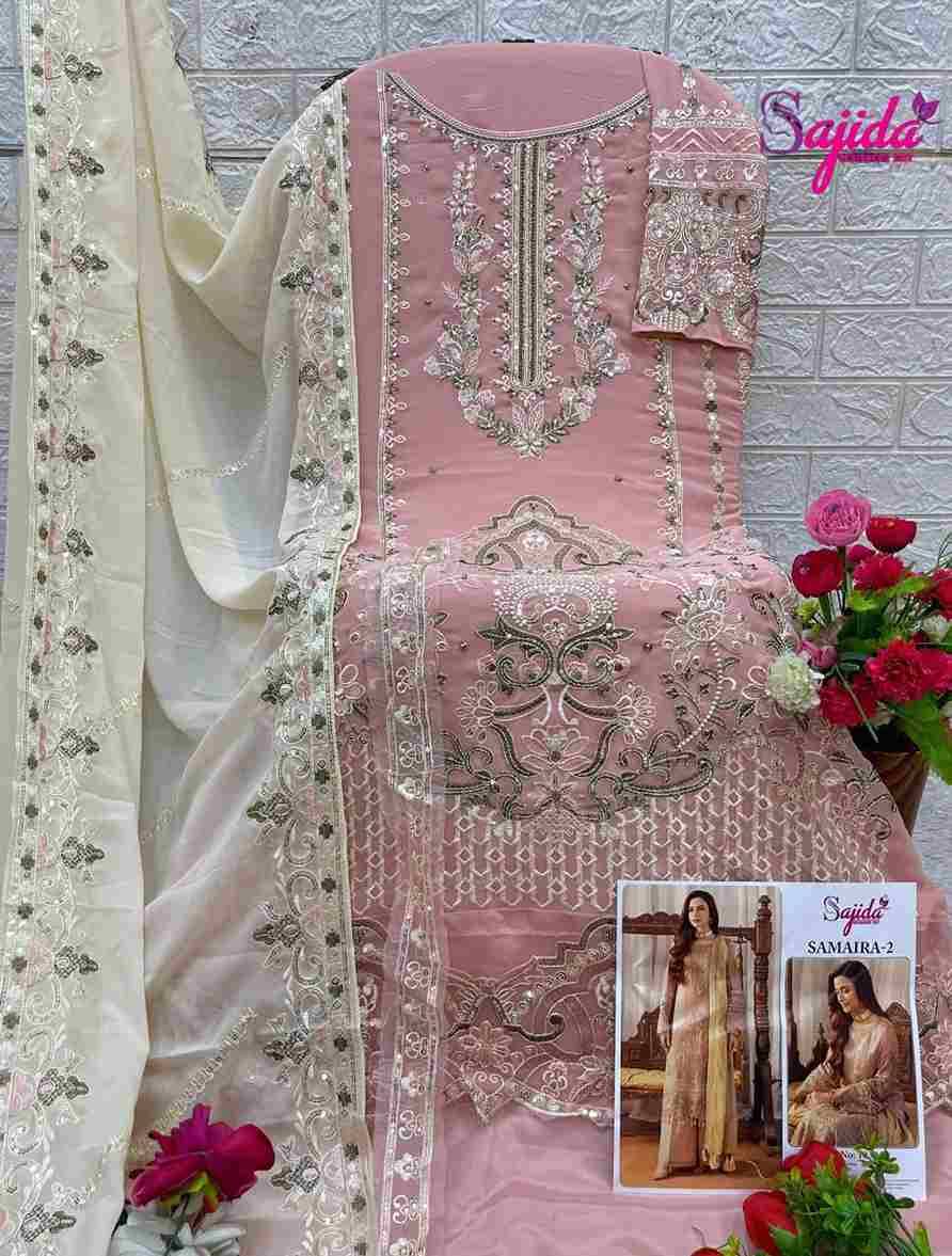 Sajida Hit Design 1037 By Sajida Designer Suits Beautiful Pakistani Suits Colorful Stylish Fancy Casual Wear & Ethnic Wear Heavy Faux Georgette Embroidered Dresses At Wholesale Price