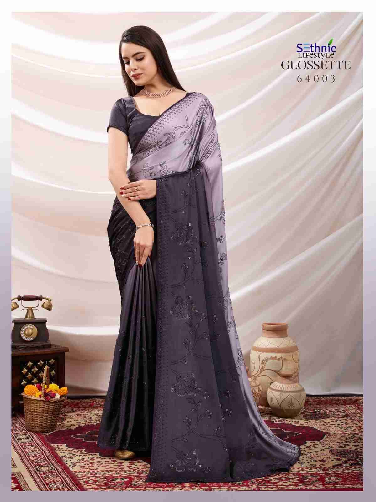 Glossette By Sethnic 64001 To 64003 Series Indian Traditional Wear Collection Beautiful Stylish Fancy Colorful Party Wear & Occasional Wear Japan Satin Sarees At Wholesale Price
