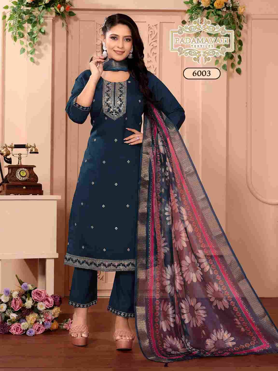 Khushi Vol-7 By Padmavati Textiles 6001 To 6008 Series Designer Festive Suits Beautiful Fancy Colorful Stylish Party Wear & Occasional Wear Roman Silk Dresses At Wholesale Price