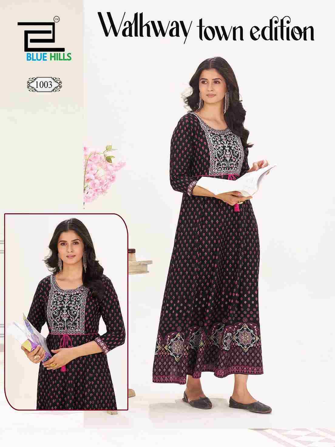 Walkway Town Edition By Blue Hills 1001 To 1005 Series Designer Stylish Fancy Colorful Beautiful Party Wear & Ethnic Wear Collection Heavy Rayon Gowns At Wholesale Price