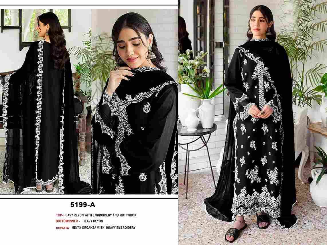 Pakistani 5199 Colours By Fashid Wholesale 5199-A To 5199-D Series Designer Pakistani Suits Beautiful Fancy Stylish Colorful Party Wear & Occasional Wear Heavy Rayon Embroidery Dresses At Wholesale Price