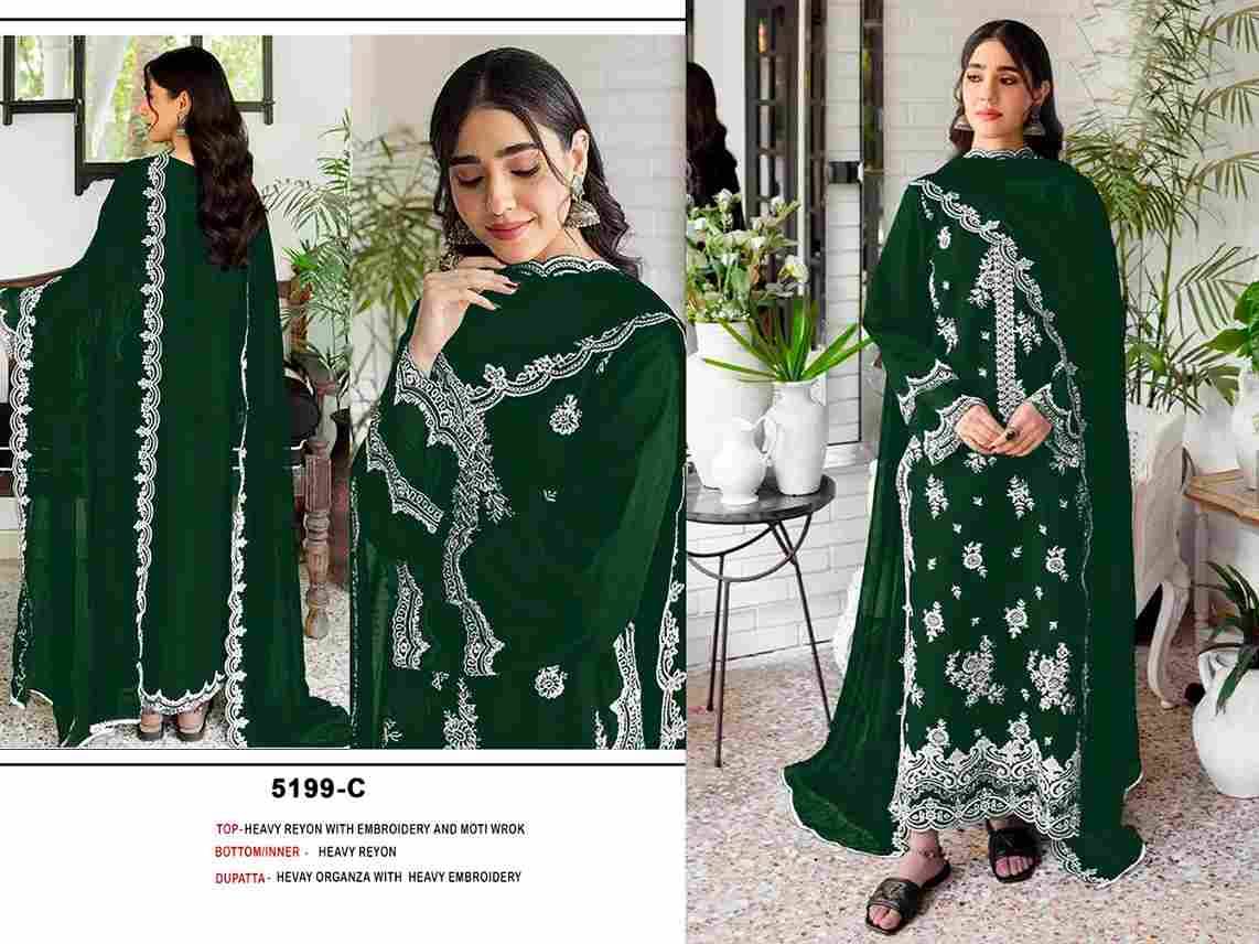 Pakistani 5199 Colours By Fashid Wholesale 5199-A To 5199-D Series Designer Pakistani Suits Beautiful Fancy Stylish Colorful Party Wear & Occasional Wear Heavy Rayon Embroidery Dresses At Wholesale Price