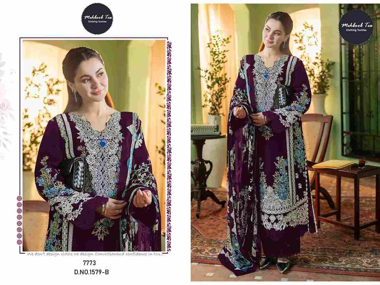 Mehboob Tex Hit Design 1579 Colours By Mehboob Tex 1579-B To 1579-C Series Beautiful Pakistani Suits Stylish Fancy Colorful Party Wear & Occasional Wear Pure Cotton Dresses At Wholesale Price