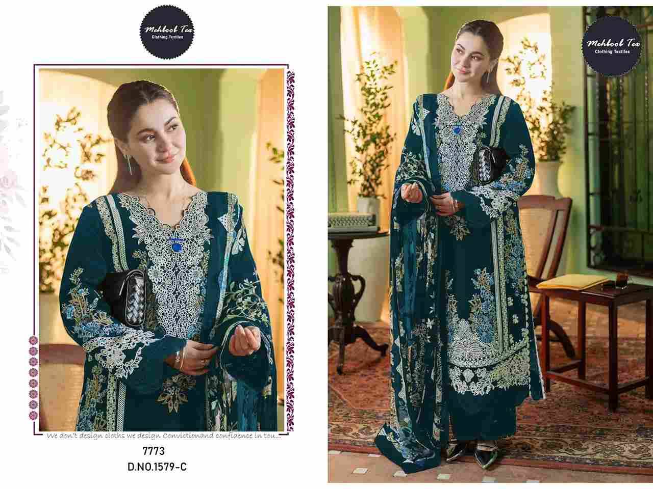 Mehboob Tex Hit Design 1579 Colours By Mehboob Tex 1579-B To 1579-C Series Beautiful Pakistani Suits Stylish Fancy Colorful Party Wear & Occasional Wear Pure Cotton Dresses At Wholesale Price
